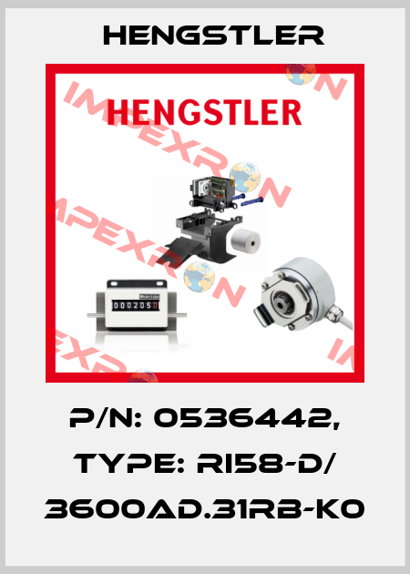 p/n: 0536442, Type: RI58-D/ 3600AD.31RB-K0 Hengstler