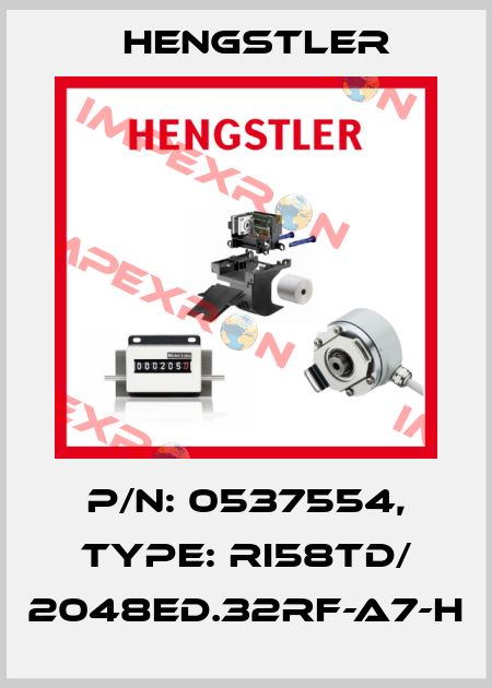 p/n: 0537554, Type: RI58TD/ 2048ED.32RF-A7-H Hengstler