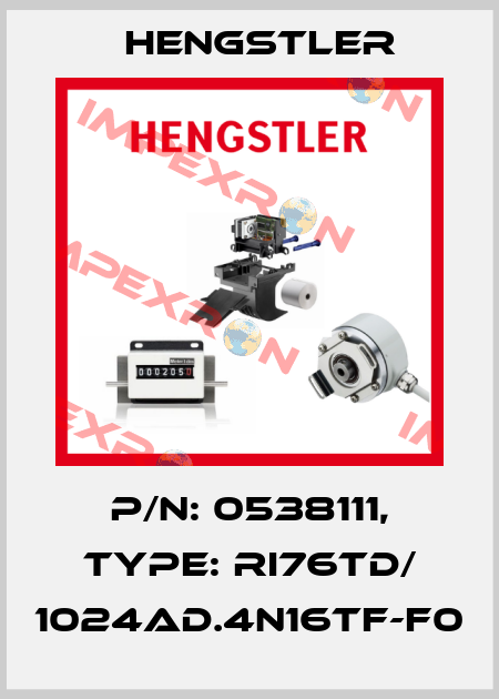 p/n: 0538111, Type: RI76TD/ 1024AD.4N16TF-F0 Hengstler