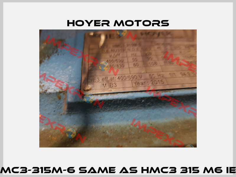 HMC3-315M-6 same as HMC3 315 M6 IE3 Hoyer Motors