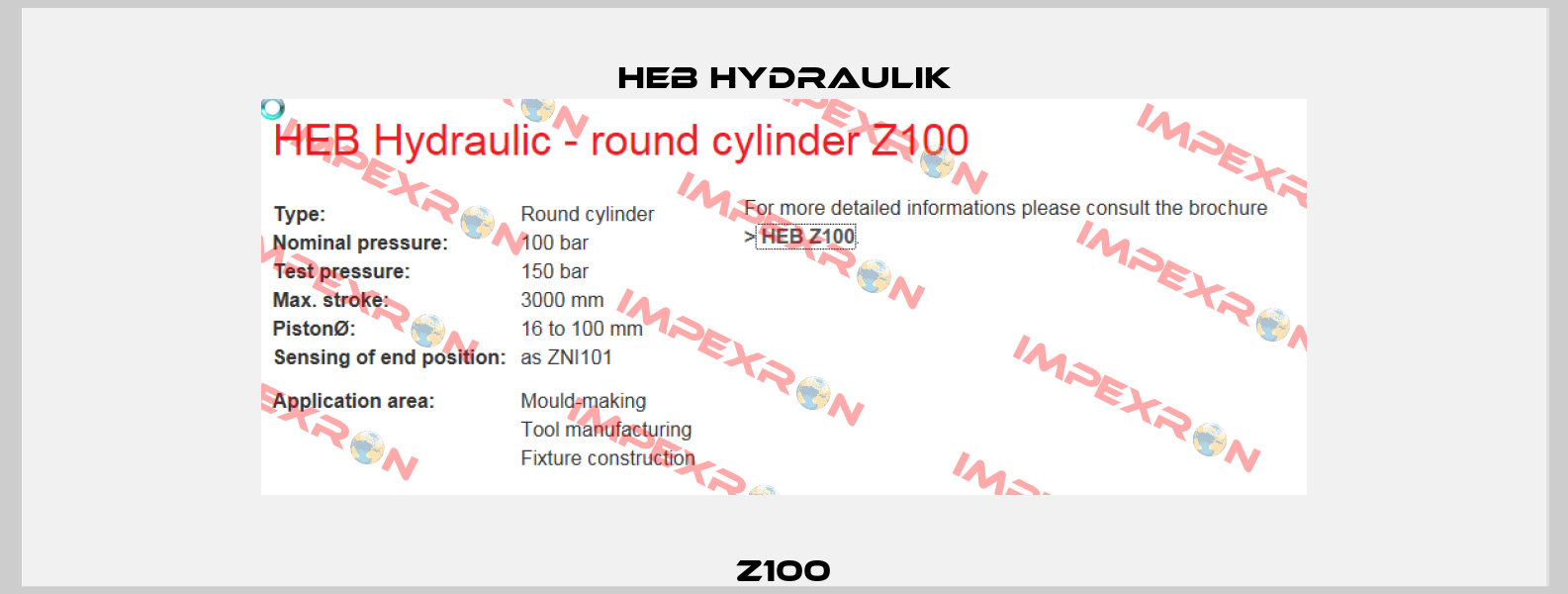 12 HEB HYDRAULIKZYLINDER 50,00-206 B1 Z100-111-25 