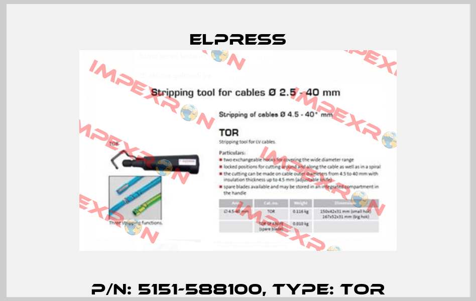 p/n: 5151-588100, Type: TOR Elpress