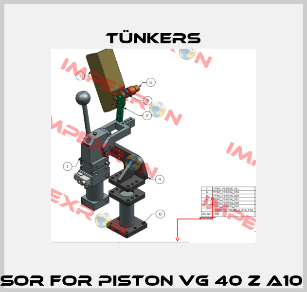 Sensor for Piston VG 40 Z A10 T12  Tünkers