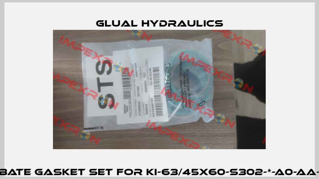 Rebate gasket set for KI-63/45x60-S302-*-A0-AA-20 Glual Hydraulics