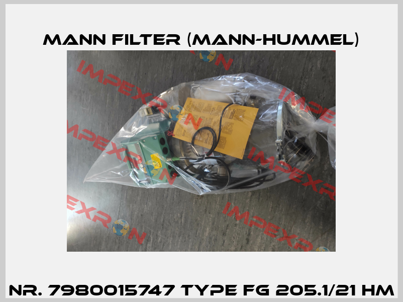 Nr. 7980015747 Type FG 205.1/21 HM Mann Filter (Mann-Hummel)