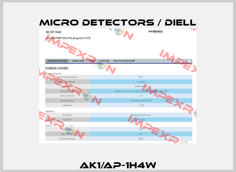 AK1/AP-1H4W Micro Detectors / Diell