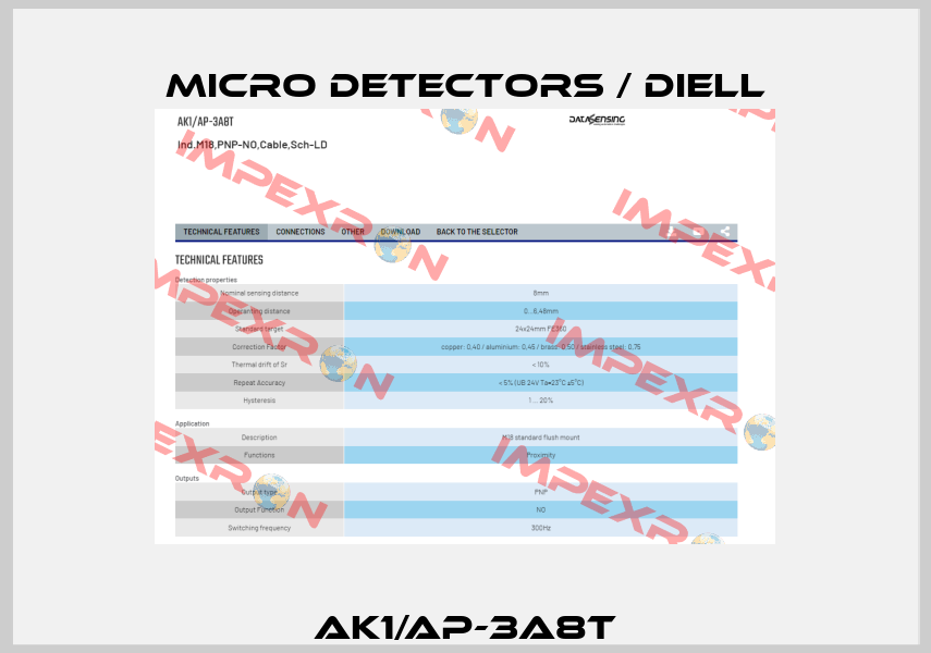AK1/AP-3A8T Micro Detectors / Diell