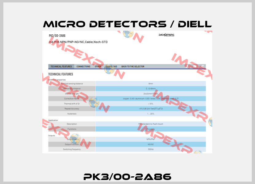 PK3/00-2A86 Micro Detectors / Diell