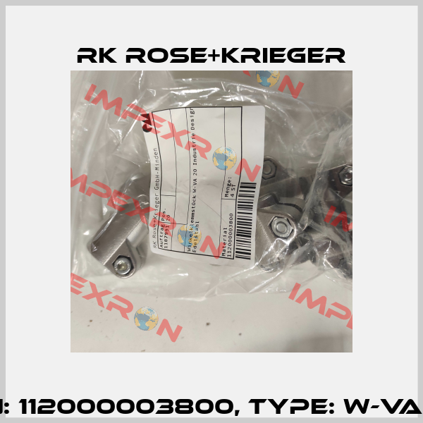P/N: 112000003800, Type: W-VA 20 RK Rose+Krieger